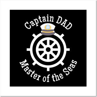 Captain Dad Master of the Seas hat and wheel Posters and Art